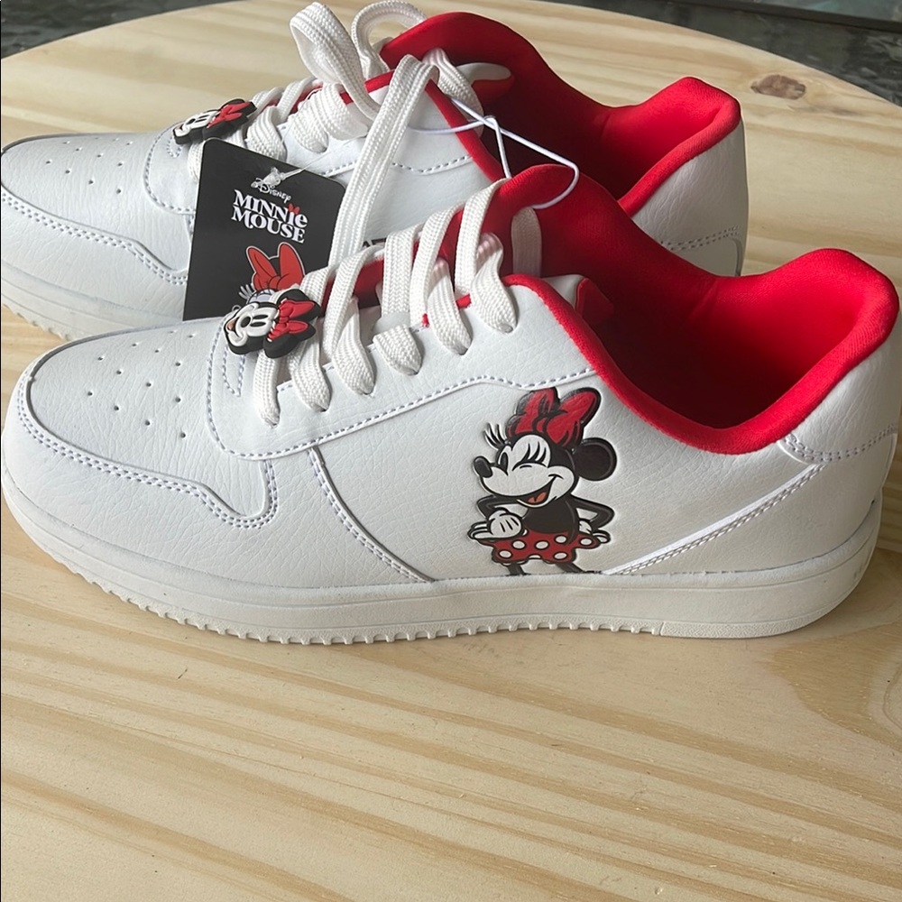 Disney White and Red Sneakers with Minnie Mouse Charm - Picture 5 of 10